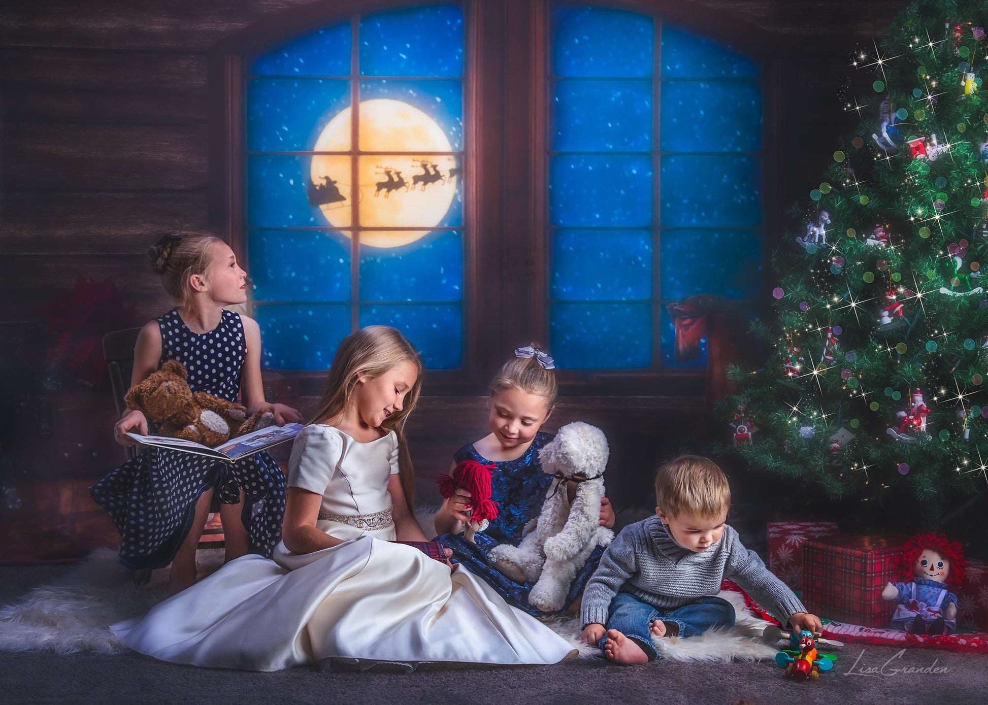 Kate 写真のクリスマスツリーサンタ背景 によって設計されたLisa Granden