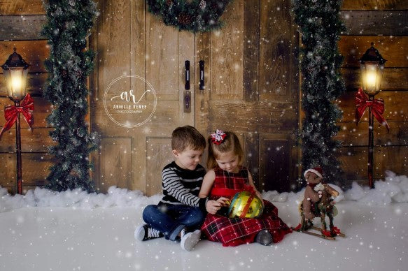 Kate ホリデードアのクリスマスリースの背景