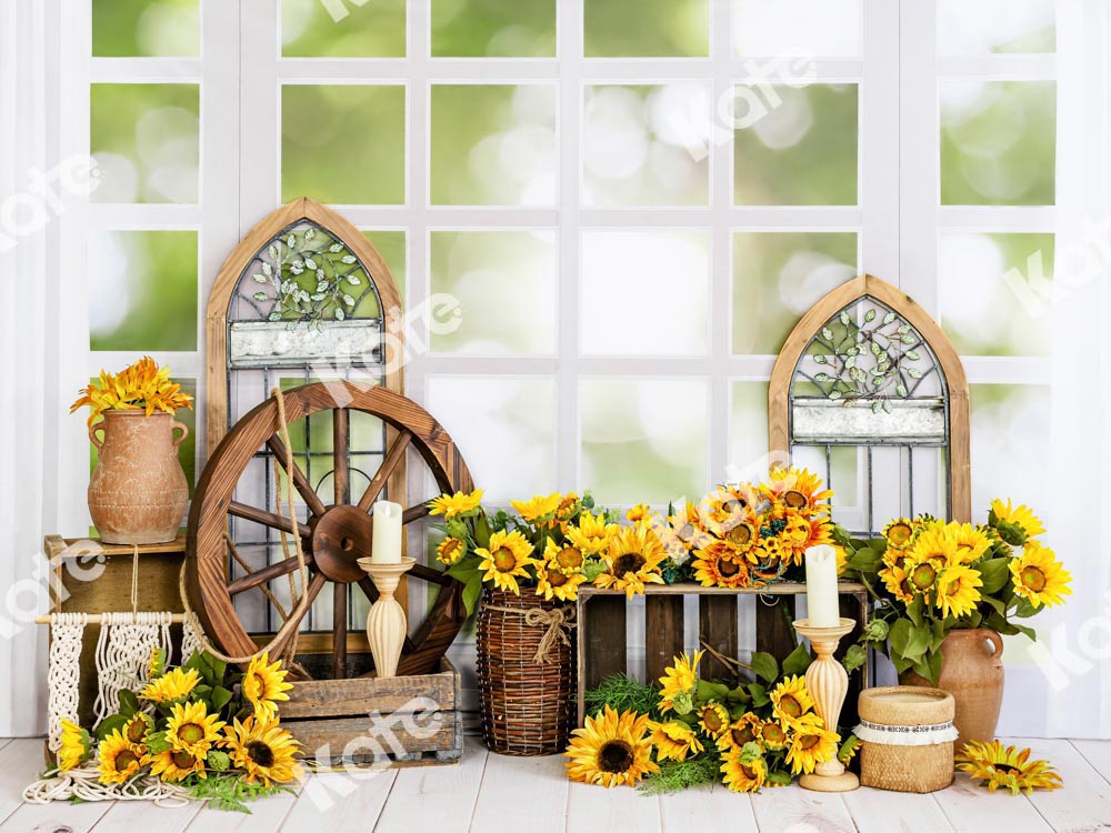 Kate窓の花の部屋の背景屋内ひまわりEmetselchデザイン