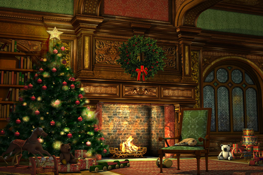 Kate レトロなクリスマスツリーの布の背景