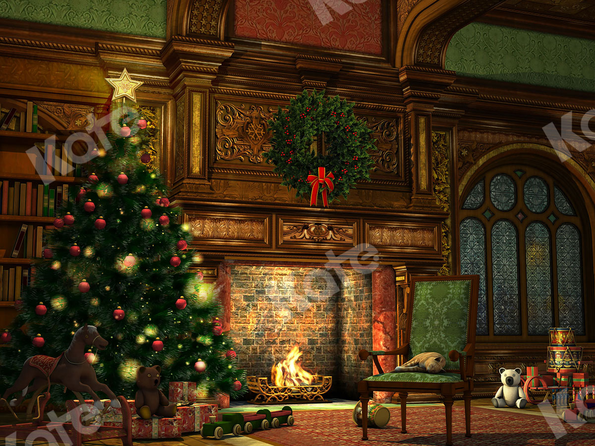 Kate レトロなクリスマスツリーの布の背景
