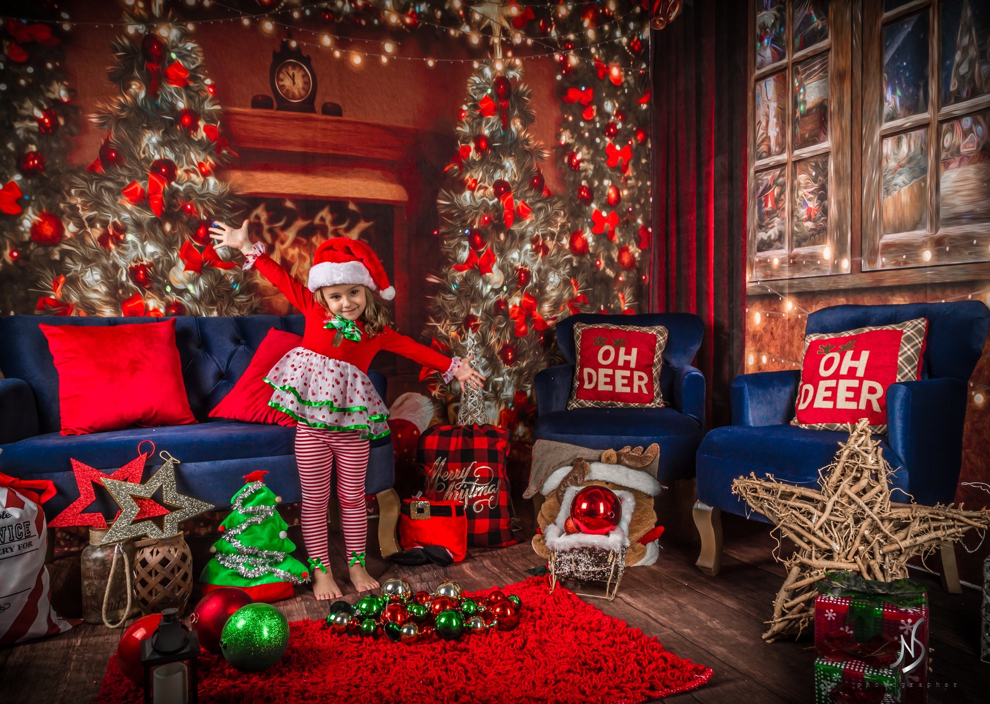 Kateクリスマス暖炉ウィンタールームセット(8ftx8ft&10ftx8ft&8ftx10ft)