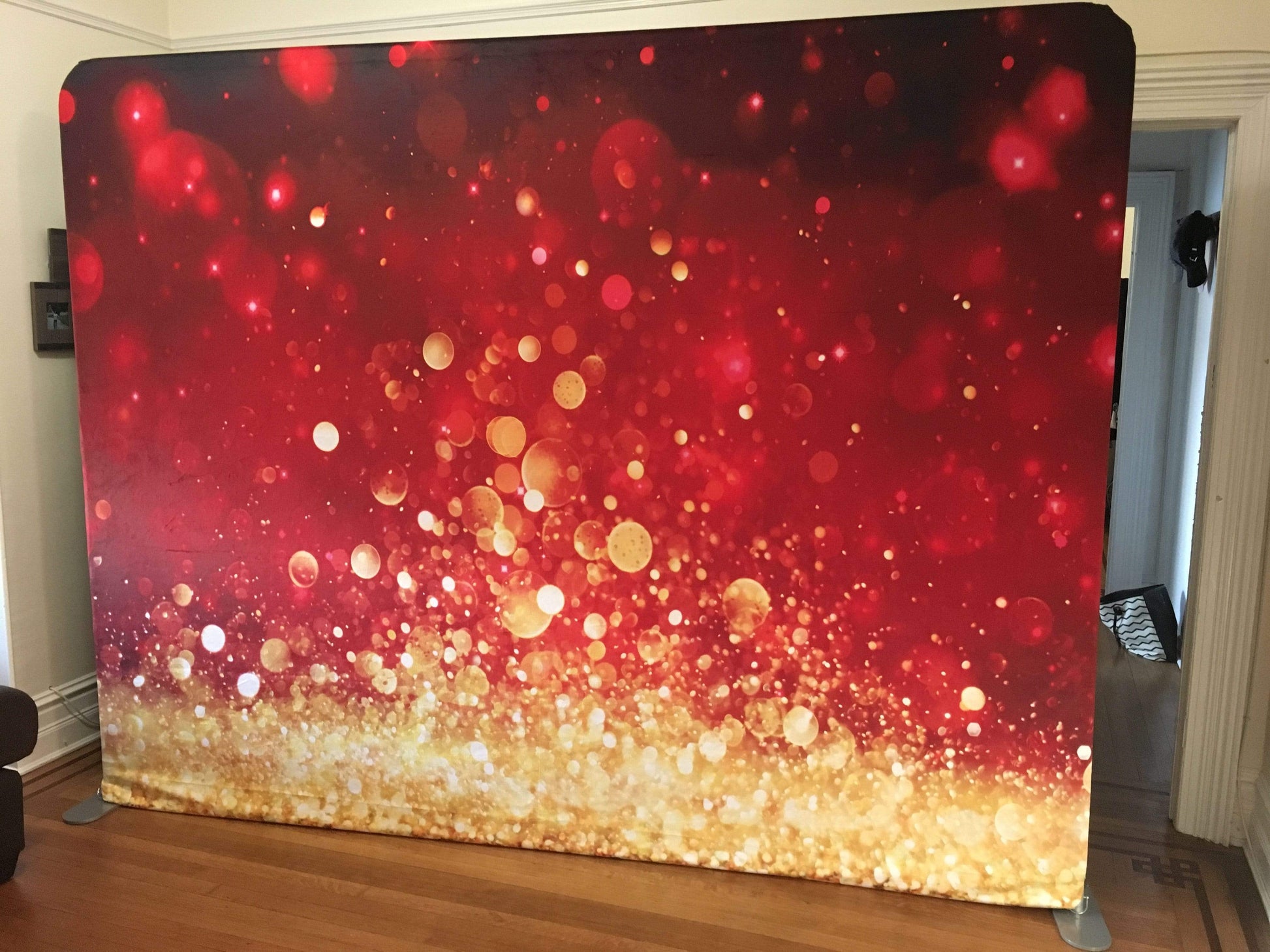 Kate ボケクリスマスフェスティバルパーティー写真の背景赤いきらびやかな休日背景