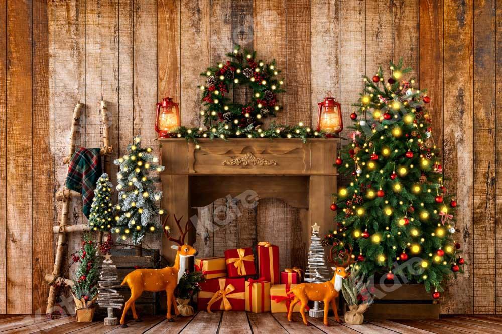 kateクリスマスプレゼントの背景リースエルク