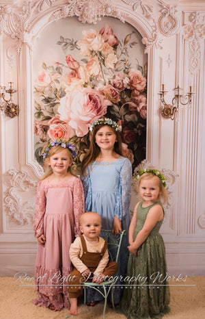 Kate クリームバロック ヴィンテージウォール ローズフローラル プリント背景 Emetselchデザイン