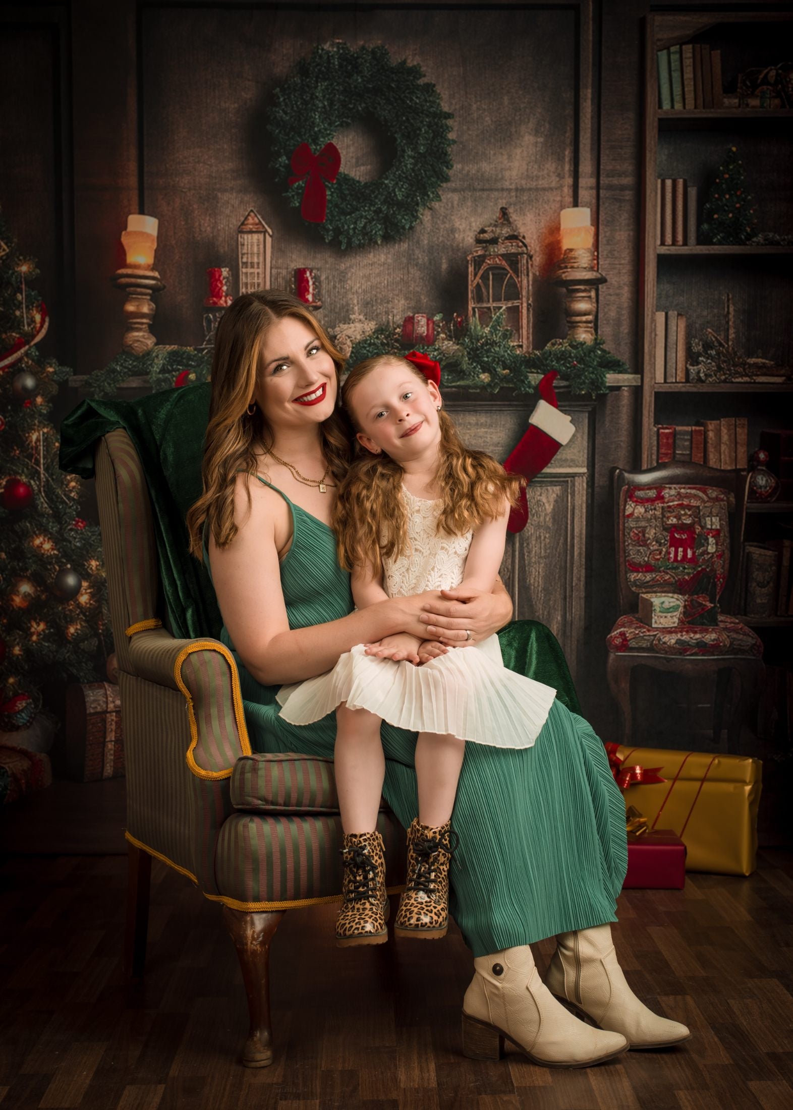 Kate レトロ クリスマスツリー 煙突 本 背景 写真撮影用