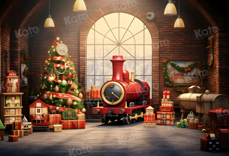 Kate クリスマス おもちゃの列車 寝室 ウィンドウ 背景 写真撮影用