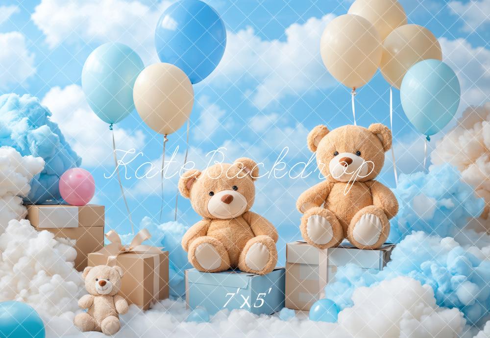 Kate 青空 テディベア バルーン プリント背景 Emetselchデザイン