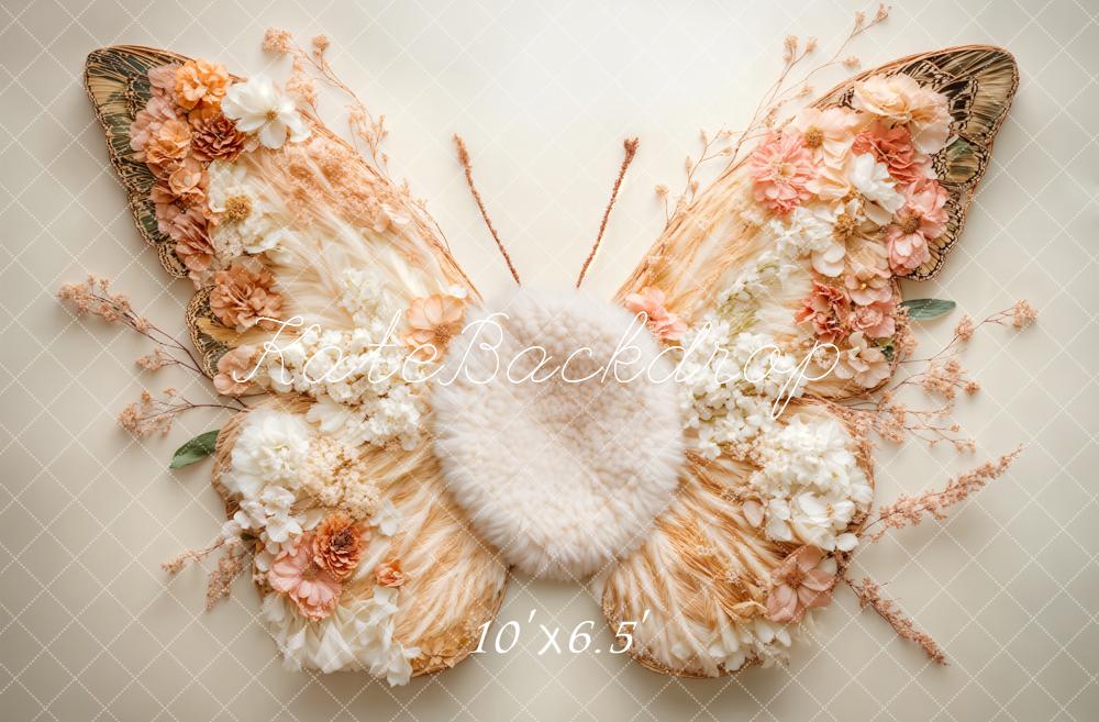 Kate 新生児フローラル バタフライウィング フロア プリント背景 Emetselchデザイン