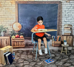 Kate 新学期 黒板 地球儀 プリント背景 Emetselchデザイン