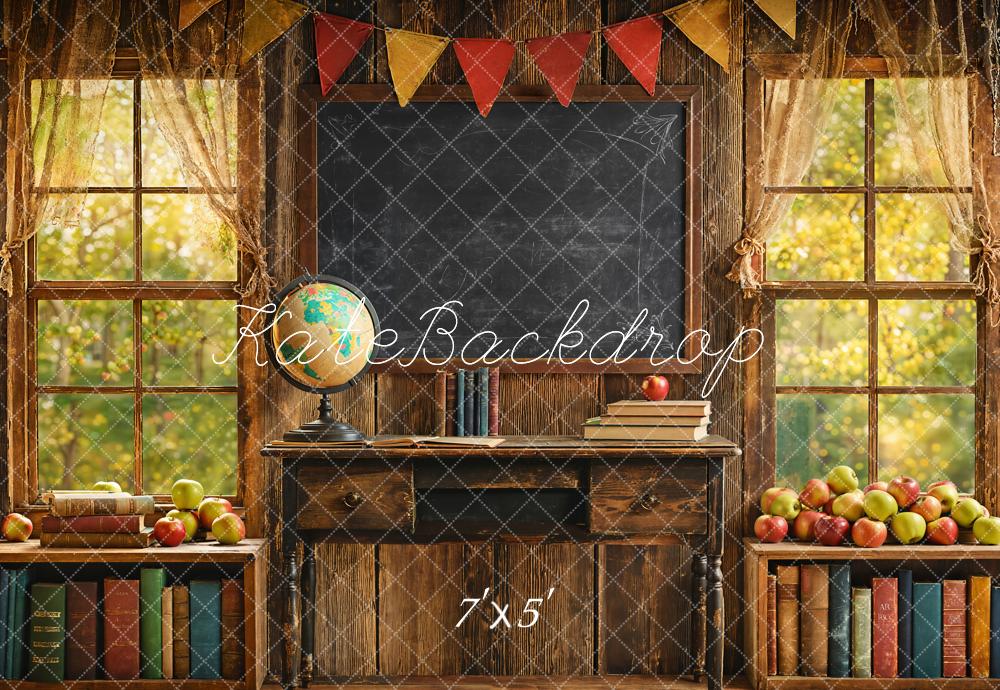 Kate 学校卒業教室 黒板 窓 本棚 プリント背景 Emetselchデザイン