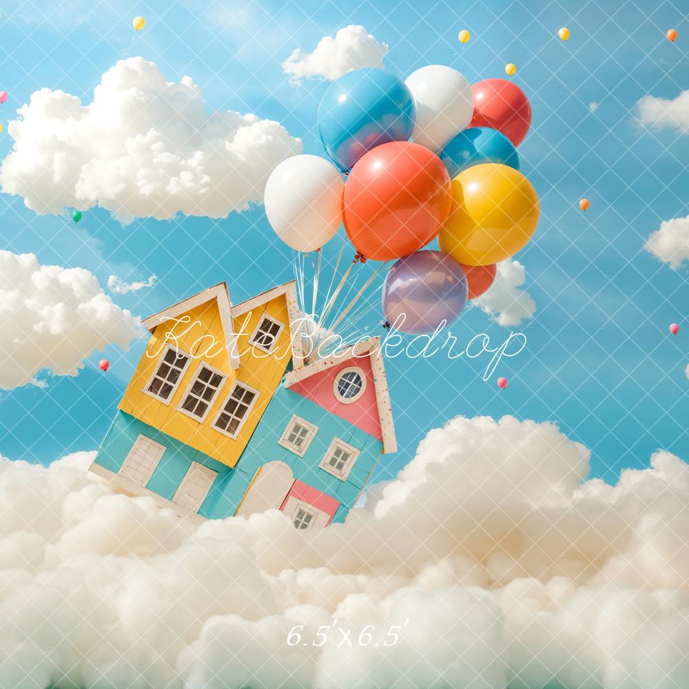 Kate トラベルファンタジー 空飛ぶ家 バルーン プリント背景 Emetselchデザイン