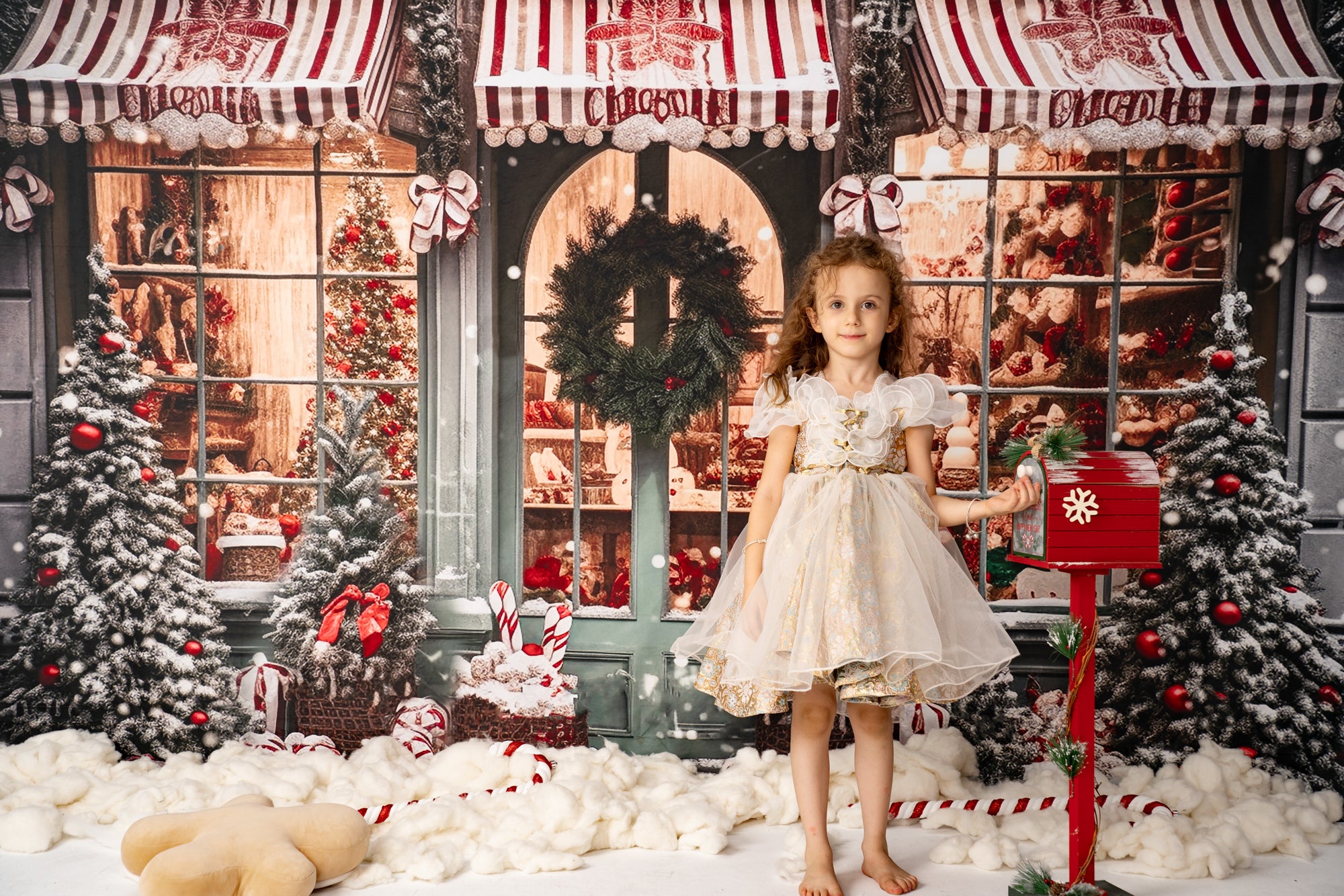 Kateクリスマスツリー 冬 店 雪 背景 写真撮影用