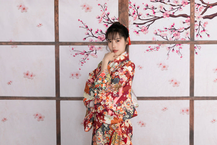 Kate成人式七五三男子の日ひなまつりひなまつり茶色の木製ドア写真家のための背景布