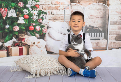 Kate ホワイトウッドラバーフローリングマット