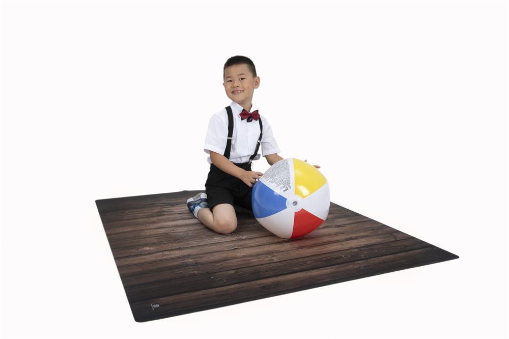 Kate 写真用ダークウッドラバーフローリングマット