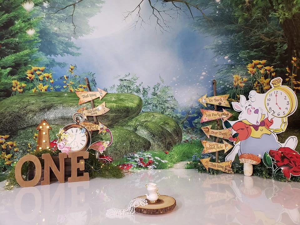 Kate 写真のためのおとぎ話の背景夢のような魔法の森の赤いキノコ