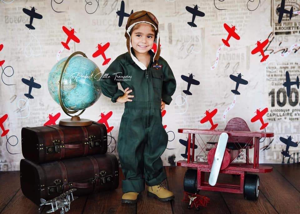 Kate 写真のためのレトロな飛行機バレンタインの背景 のデザインです JS Photography