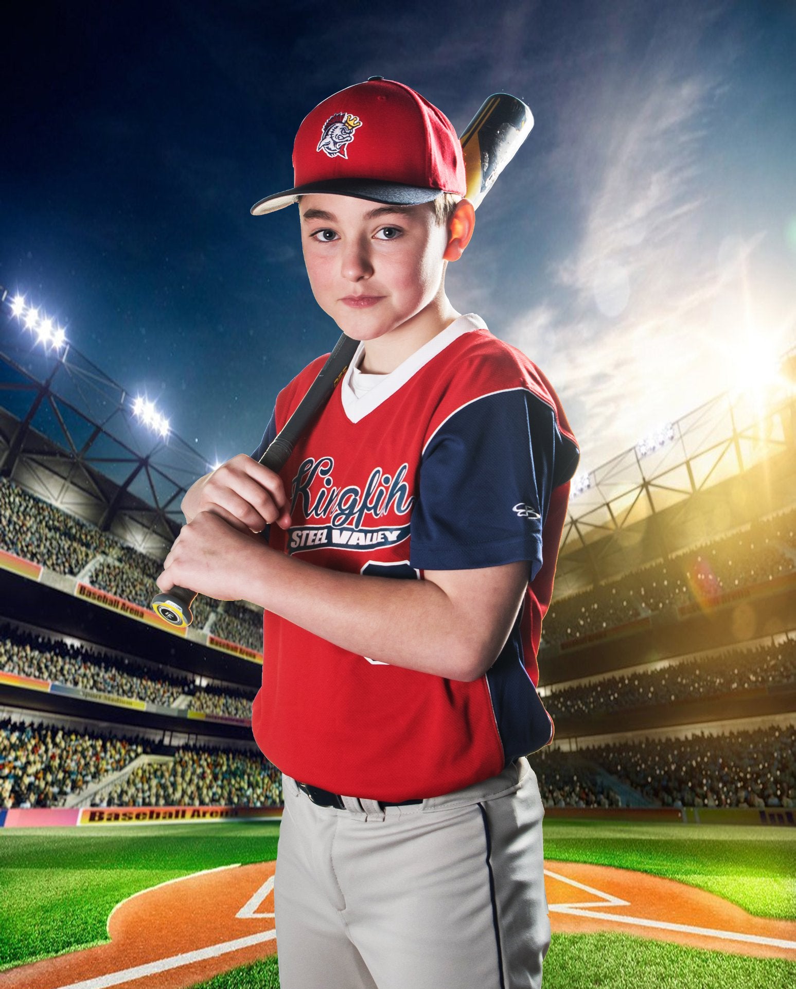 Kate Sports Big Baseball field Playground With Green Grass Backdrop - Katebackdrop