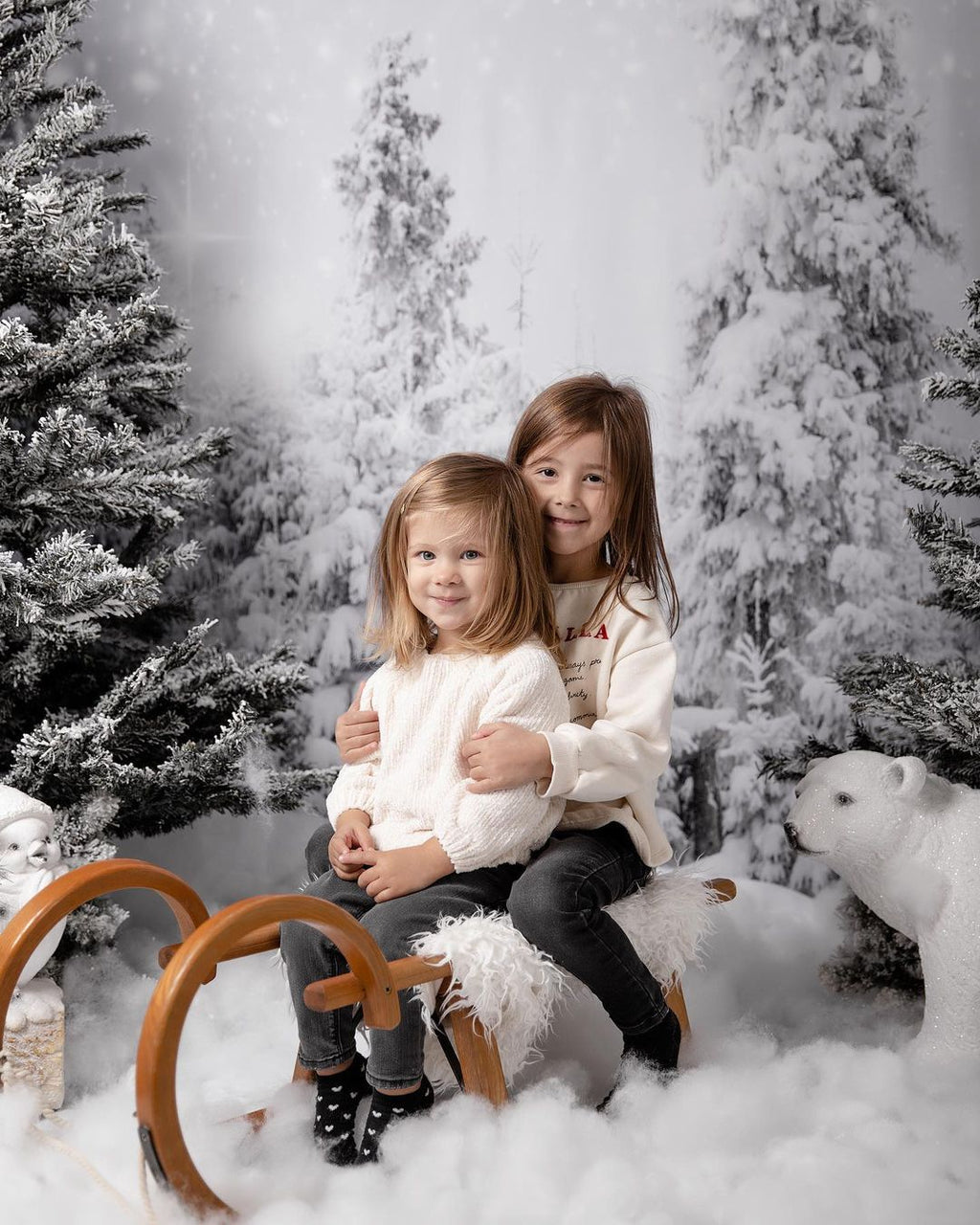 Kate 写真撮影のための木々を背景にクリスマス冬のワンダーランド
