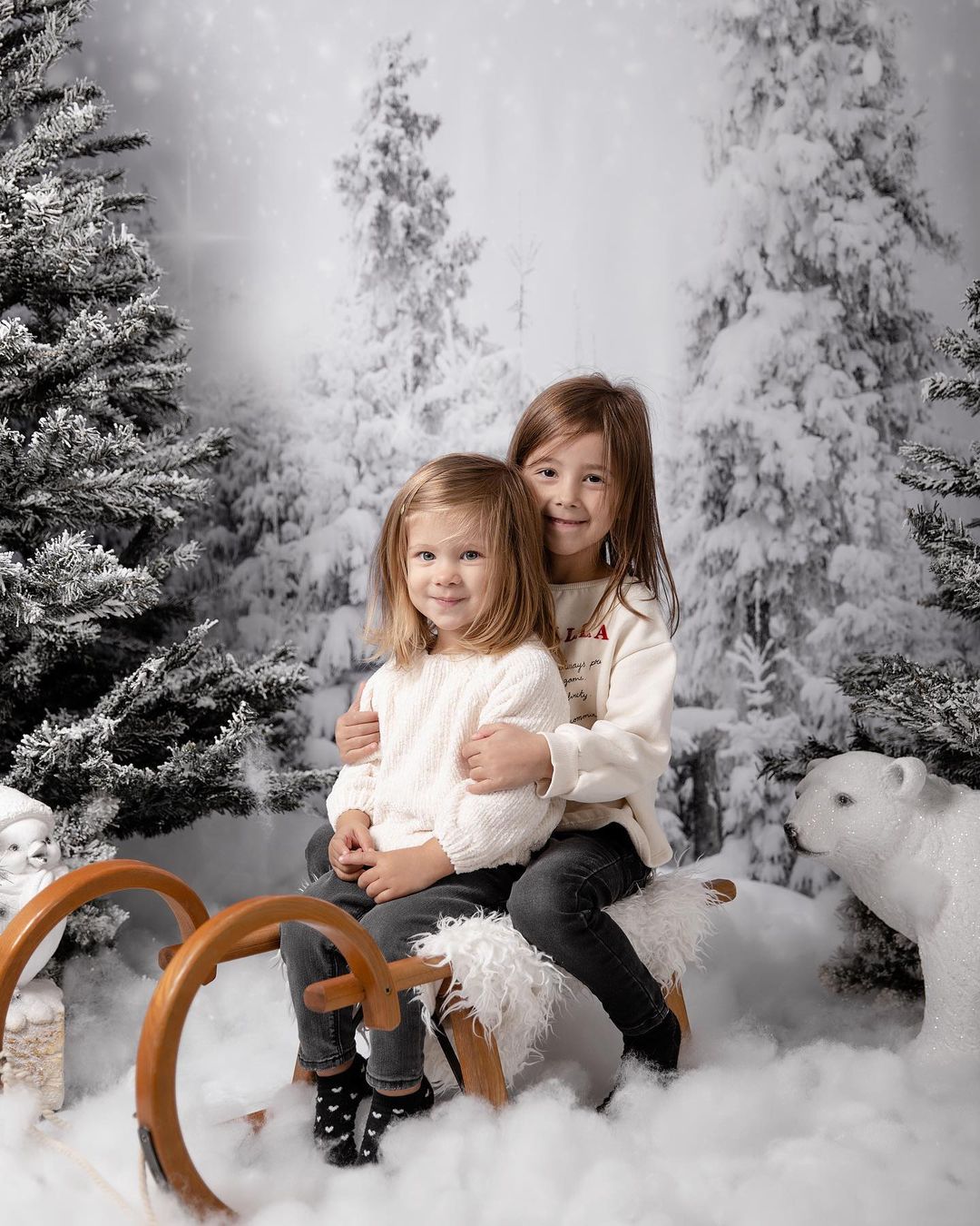 Kate 写真撮影のための木々を背景にクリスマス冬のワンダーランド