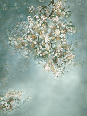 Kate 緑の春の花背景布