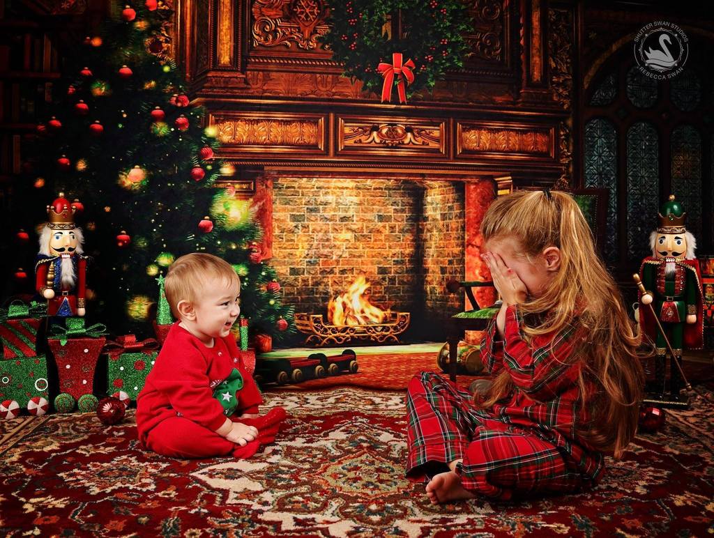 Kate レトロなクリスマスツリーの布の背景