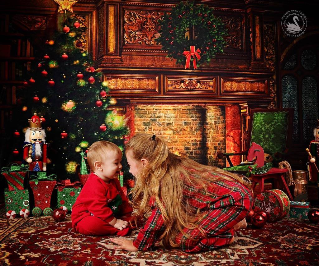 Kate レトロなクリスマスツリーの布の背景