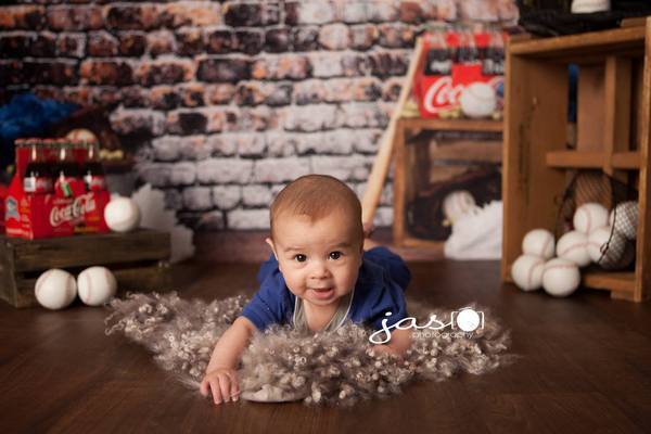 Katebackdrop£ºKate Retro Brick Wall Baseball Theme Backdrop for sports Photography Designed by Leann West