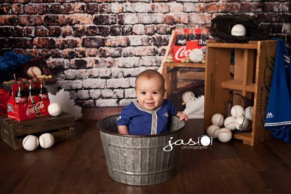 Katebackdrop£ºKate Retro Brick Wall Baseball Theme Backdrop for sports Photography Designed by Leann West