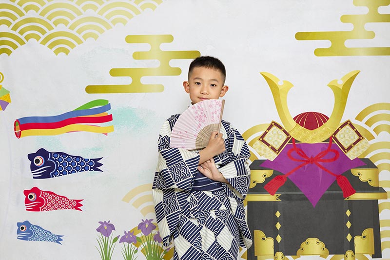 Kate 男の子の日鯉バナー サムライセブンファイブスリ写真家のための背景布