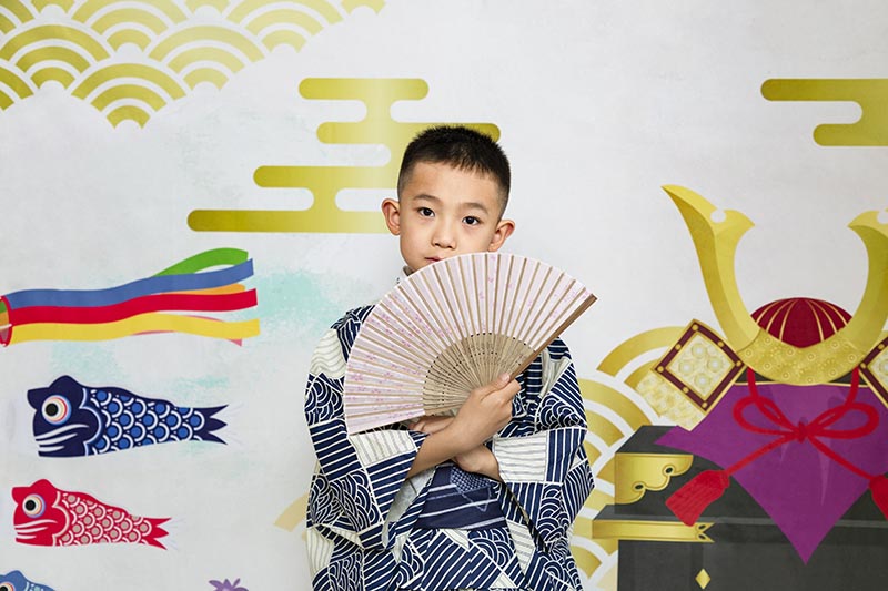 Kate 男の子の日鯉バナー サムライセブンファイブスリ写真家のための背景布