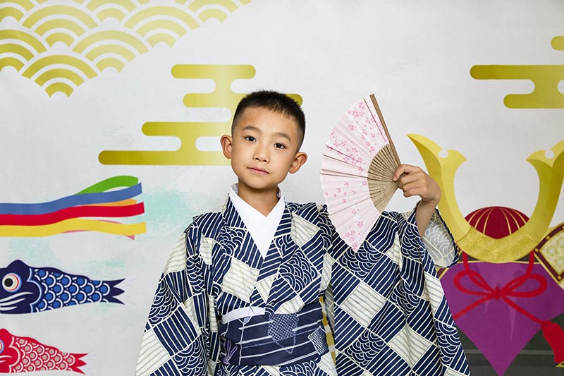 Kate 男の子の日鯉バナー サムライセブンファイブスリ写真家のための背景布