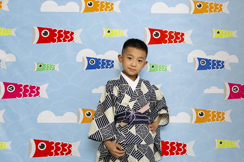 Kate 男の子鯉ストリーマーブルー写真家のための背景布