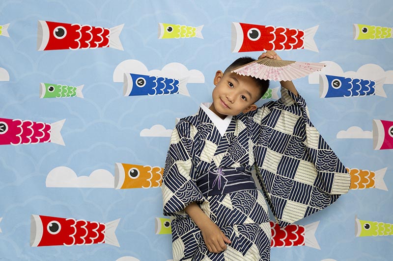 Kate 男の子鯉ストリーマーブルー写真家のための背景布