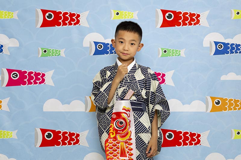 Kate 男の子鯉ストリーマーブルー写真家のための背景布