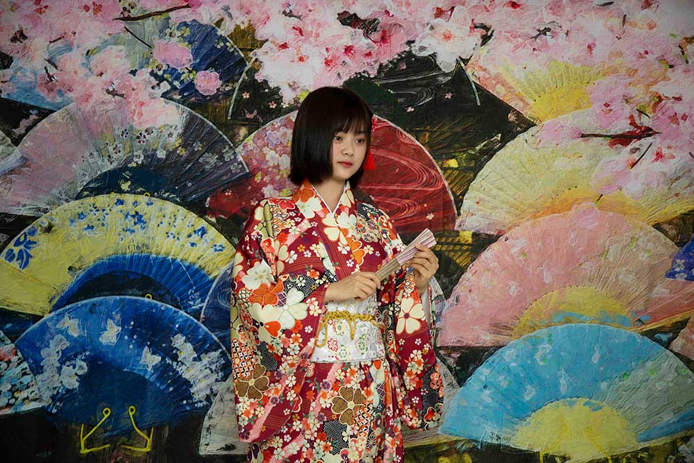 Kate 写真家のスタジオのためのファンの女の子の日桜の大人のスタイルの背景布