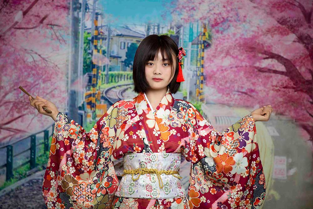 Kateひなまつり春の女の子まつり七五さん鉄道新幹線写真家のための背景布