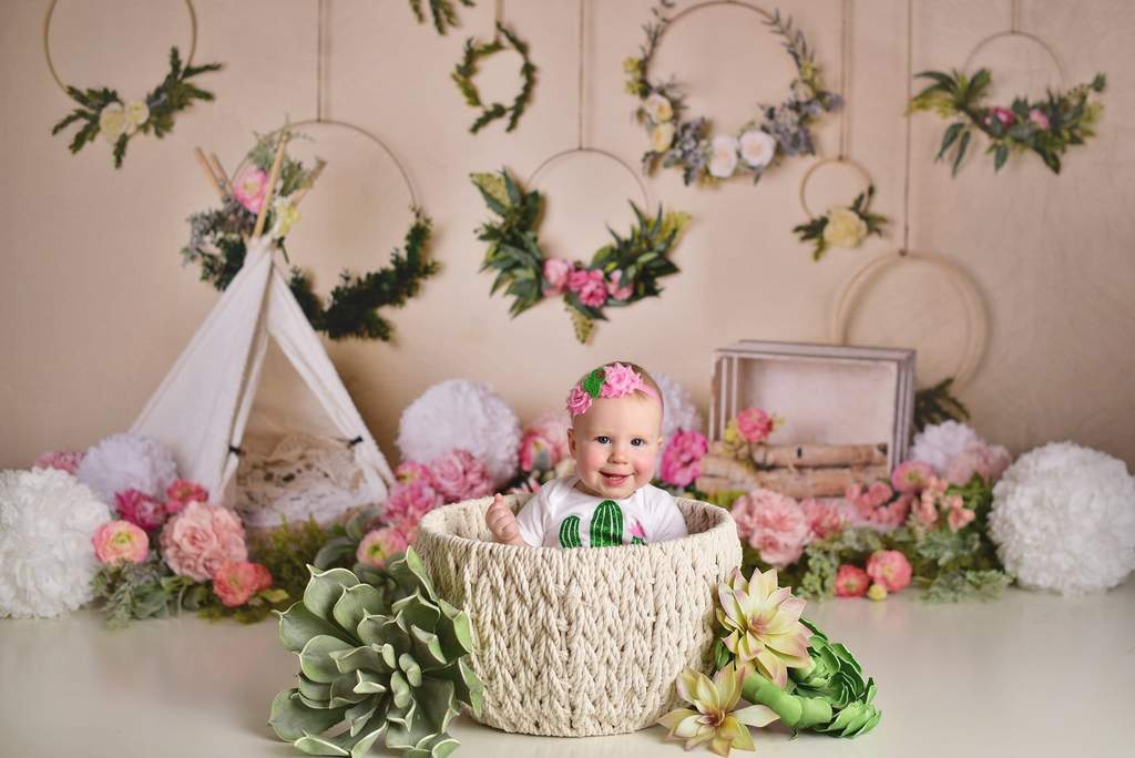 kate春の花キャンプ子供の背景布 写真撮影用