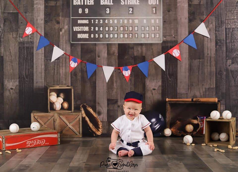 Katebackdrop£ºKate Vintage Baseball with Scoreboard Sport Backdrop for Photography Designed By Mandy Ringe Photography