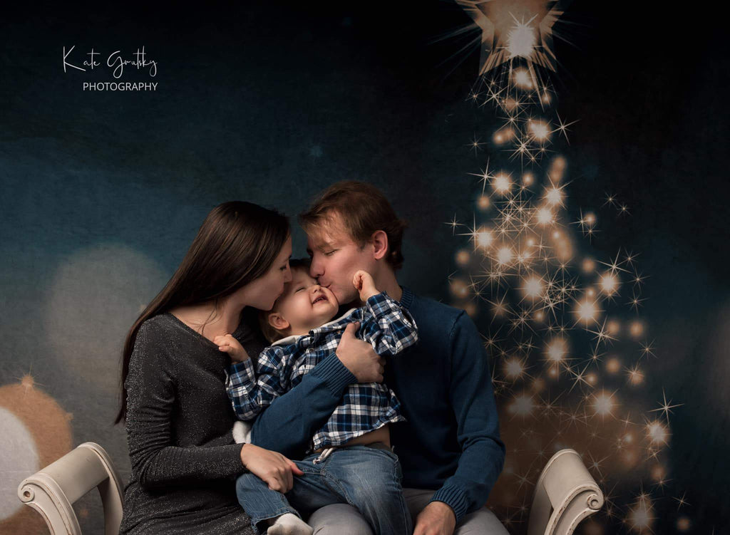 Kate 写真撮影のためのクリスマスキラキラライトナイト背景