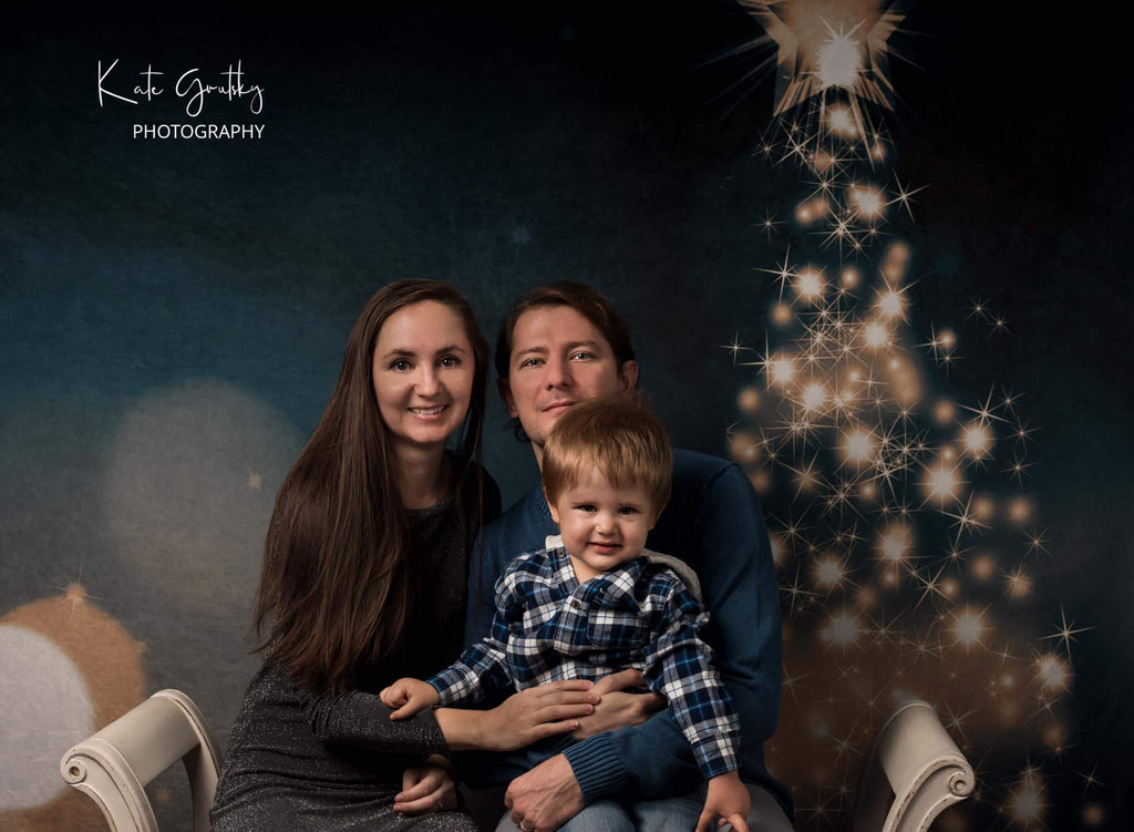 Kate 写真撮影のためのクリスマスキラキラライトナイト背景