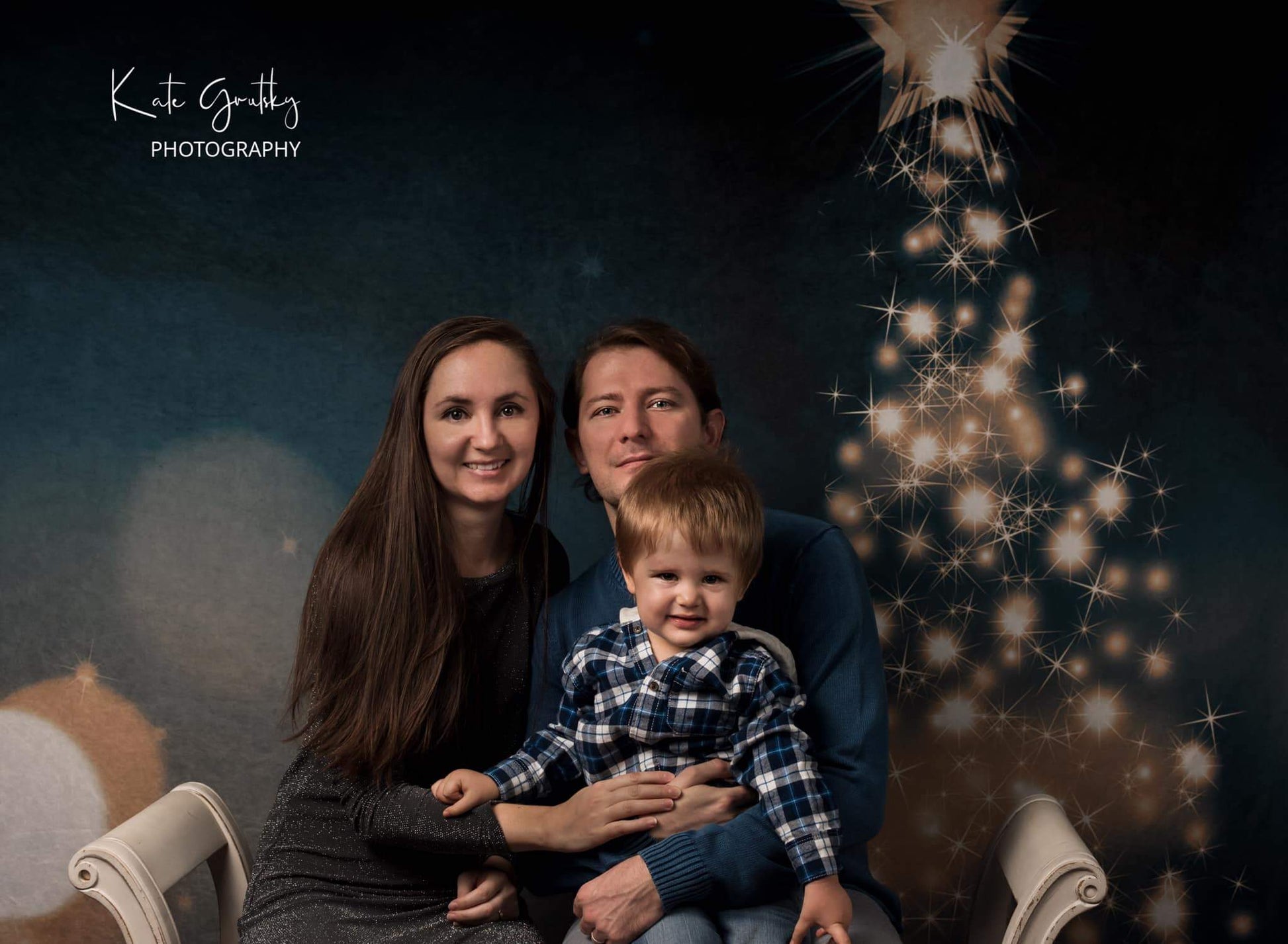 Kate 写真撮影のためのクリスマスキラキラライトナイト背景