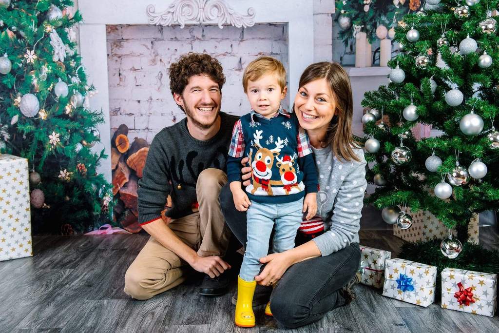 Kate 写真撮影のためのクリスマスツリーギフト背景