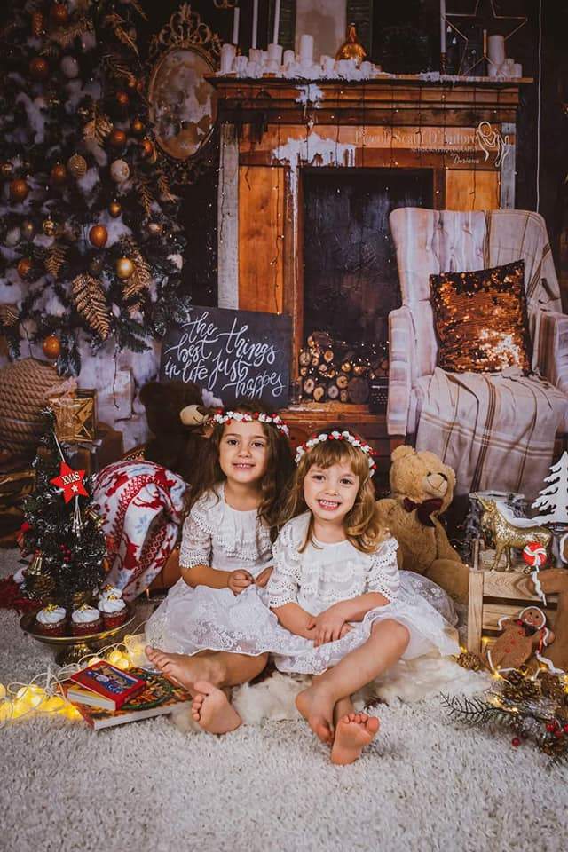 Kate レトロな茶色の木のクリスマスの背景