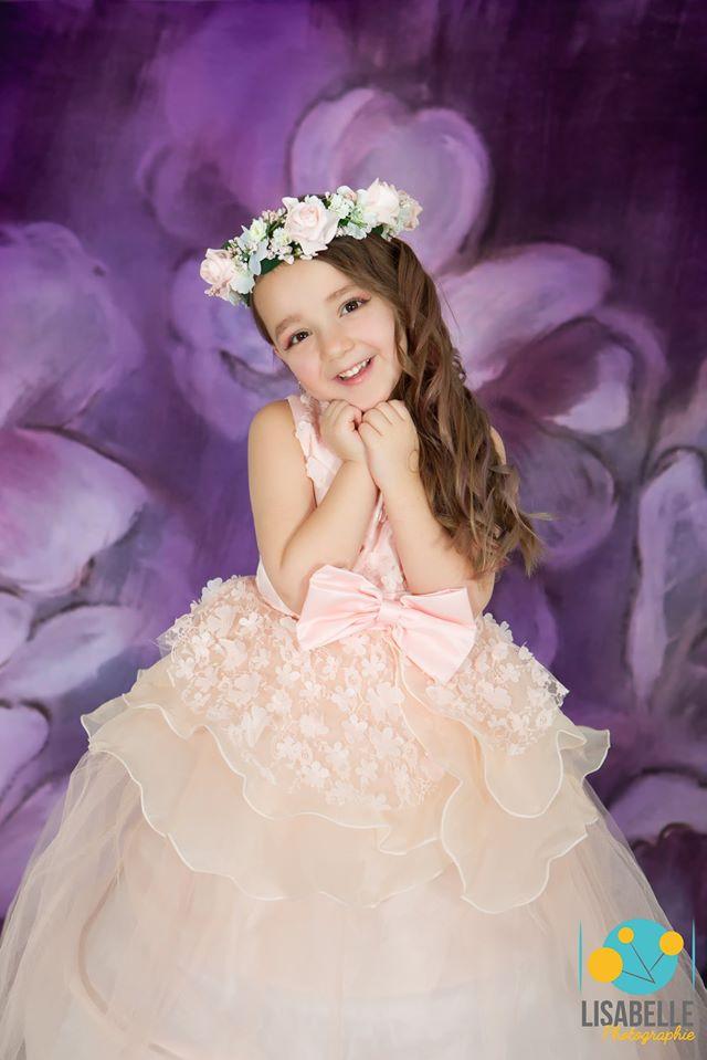 Kate 写真撮影のためのファインアート紫絵画花の背景