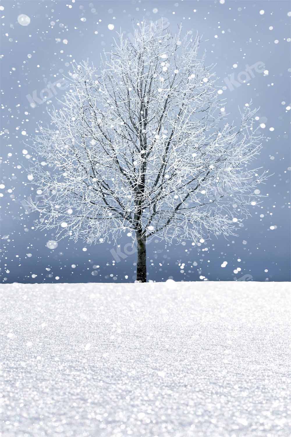 kate冬の雪に覆われた大きな木のモザイクの背景 Chain設計