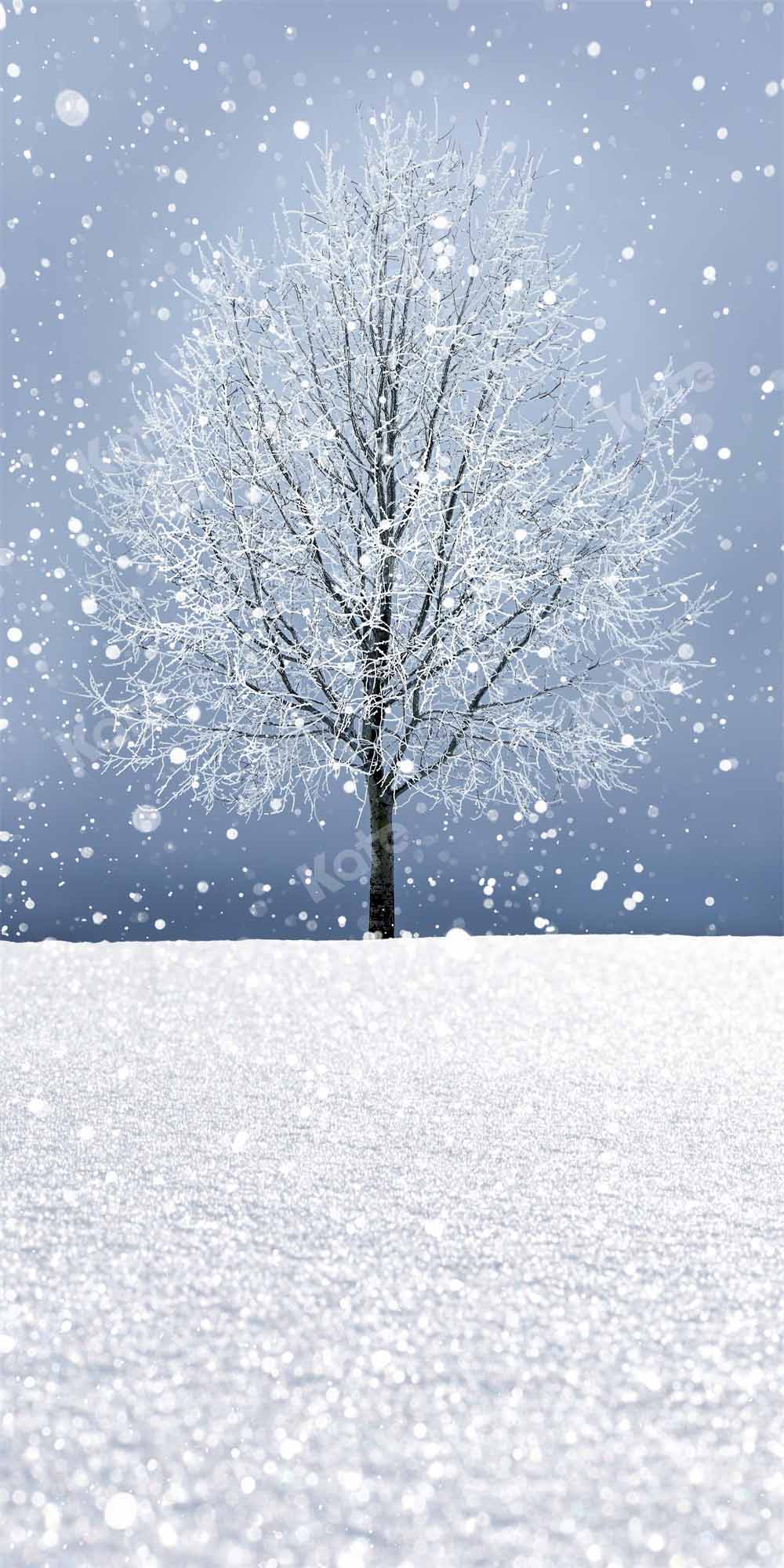 kate冬の雪に覆われた大きな木のモザイクの背景 Chain設計