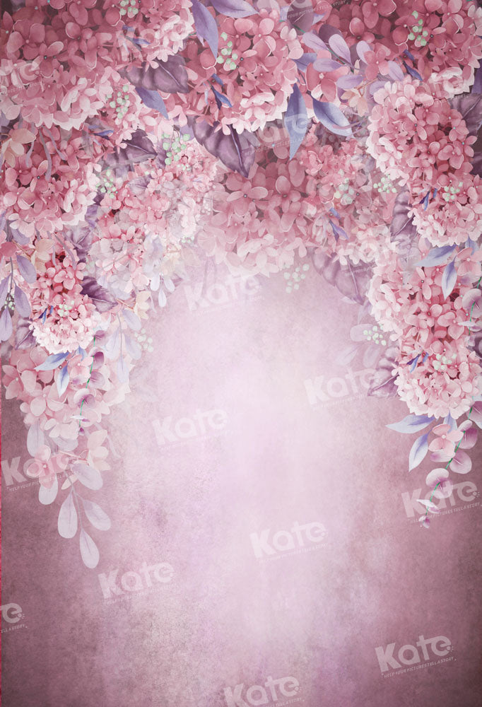 Kate フローラル ファイン アート ピンクの背景