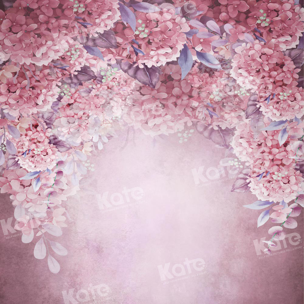 Kate フローラル ファイン アート ピンクの背景